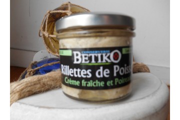 Rillettes de poissons, crème fraîche et poireaux